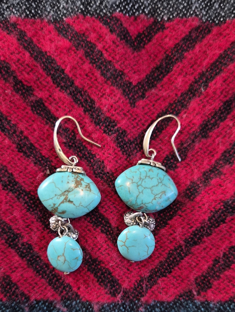 Turquoise Dangle Earrings - Blue Stone Drop Earrings